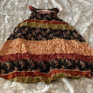 High neck patterned tank top